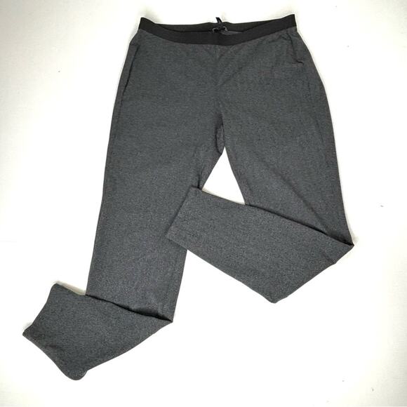 Eileen Fisher Gray Recycled Polyester Herringbone Stretch Knit Skinny Leggings - Picture 1 of 11